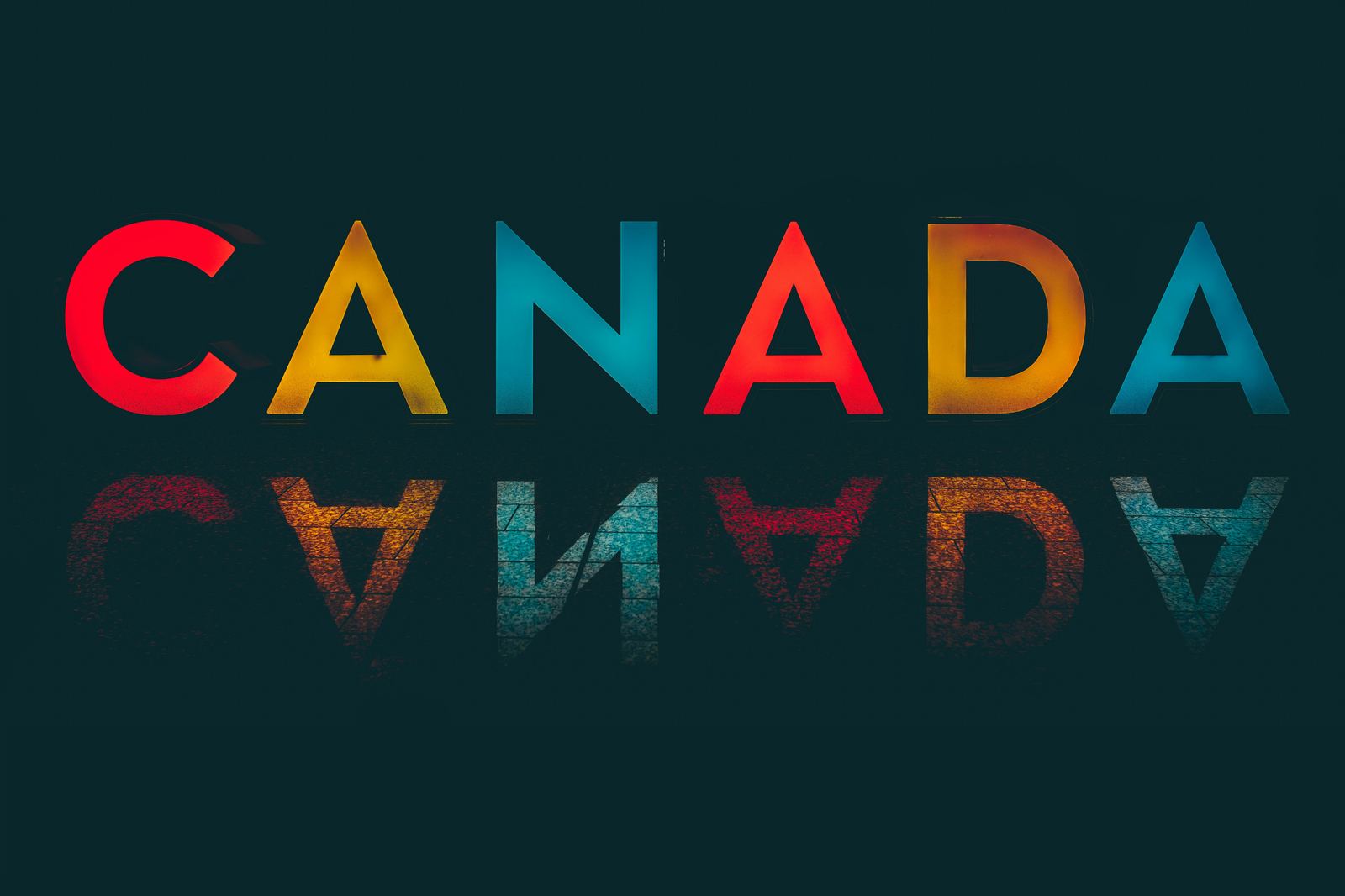 Illuminated CANADA sign